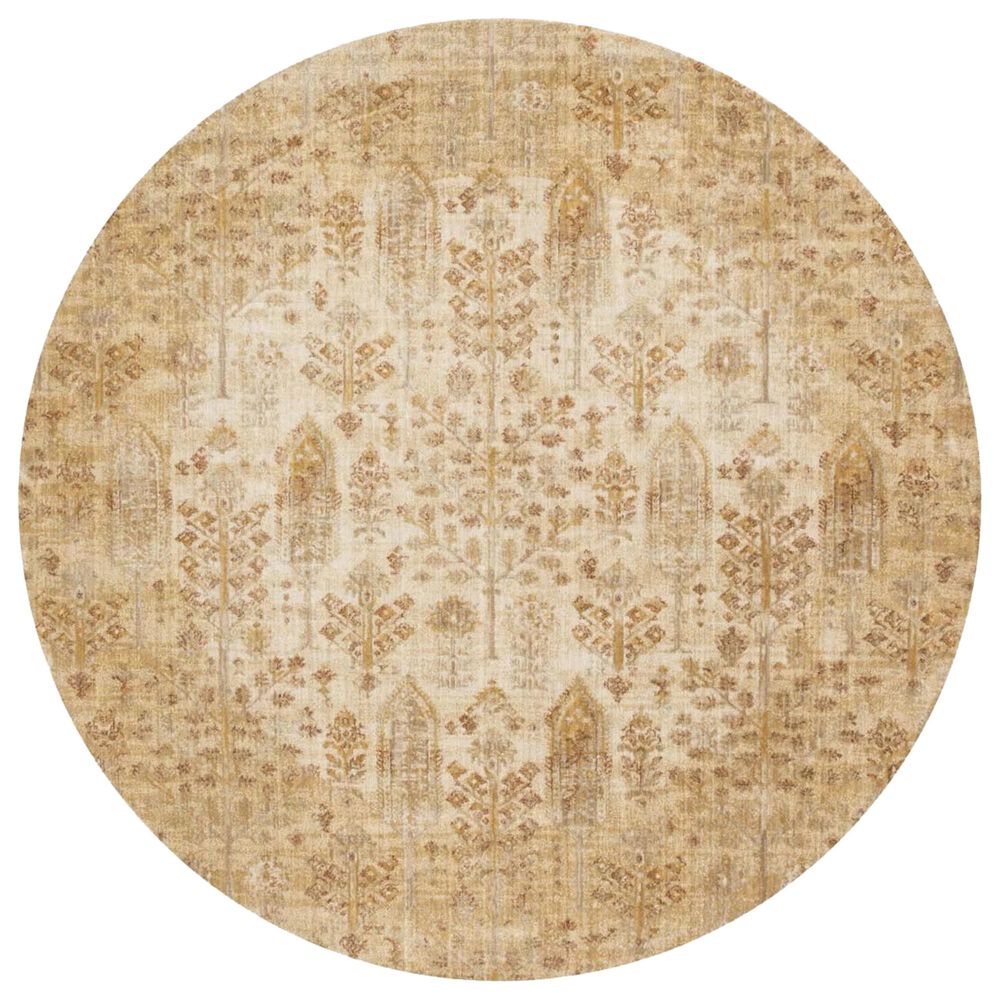 Loloi Anastasia AF-11 9"6" Round Antique Ivory and Gold Area Rug, , large