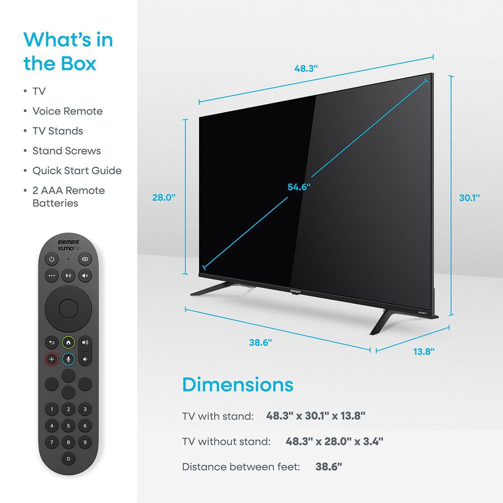 Element 55" 4K UHD HDR Xumo - Smart TV with 2.1 Channel Soundbar System in Black, , large