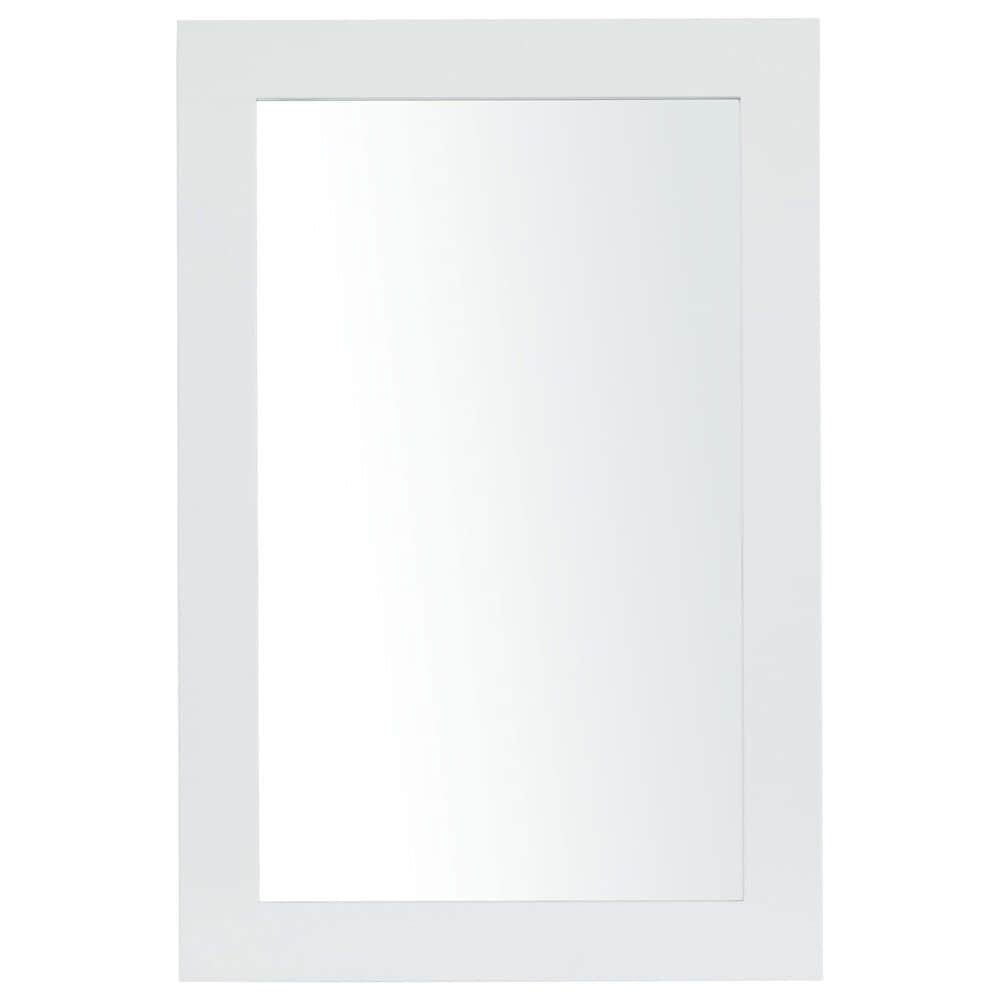 Maple and Jade 36" Wood Rectangular Minimalistic Wall Mirror in Matte White, , large