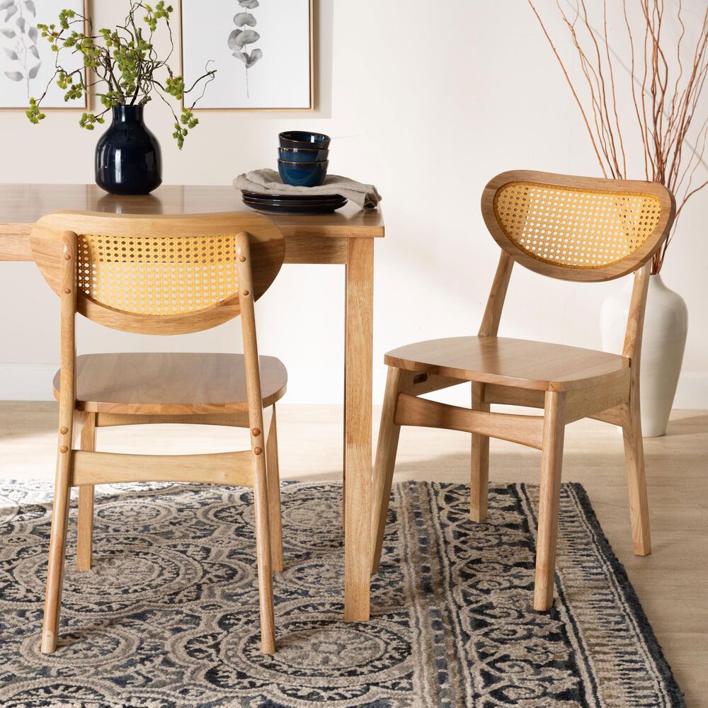 Baxton Studio Nenet Side Chair in Oak Brown (Set of 2), , large