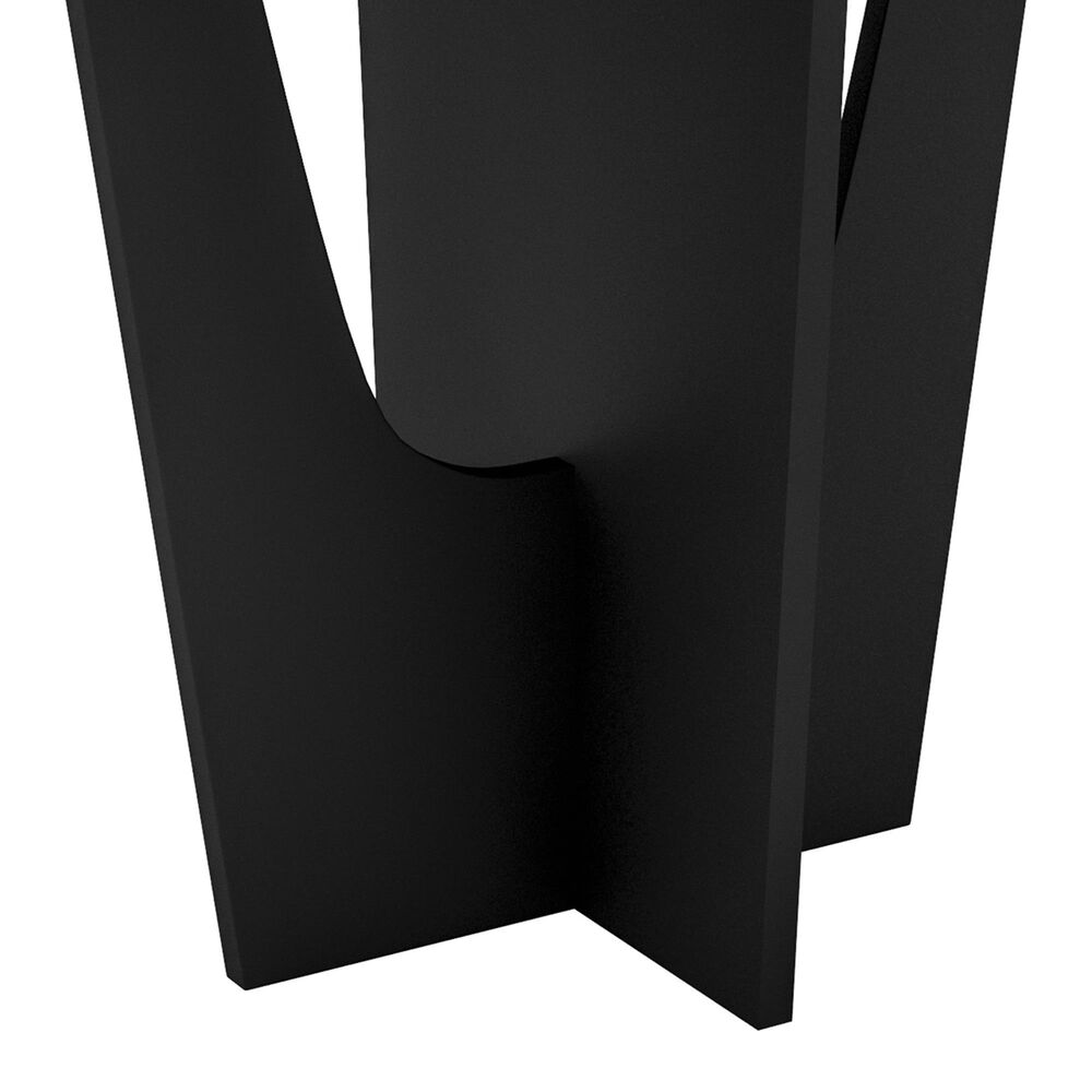 Rta Products Llc Compact Italian Style Dining Table with Painted Glass Top in Black, , large