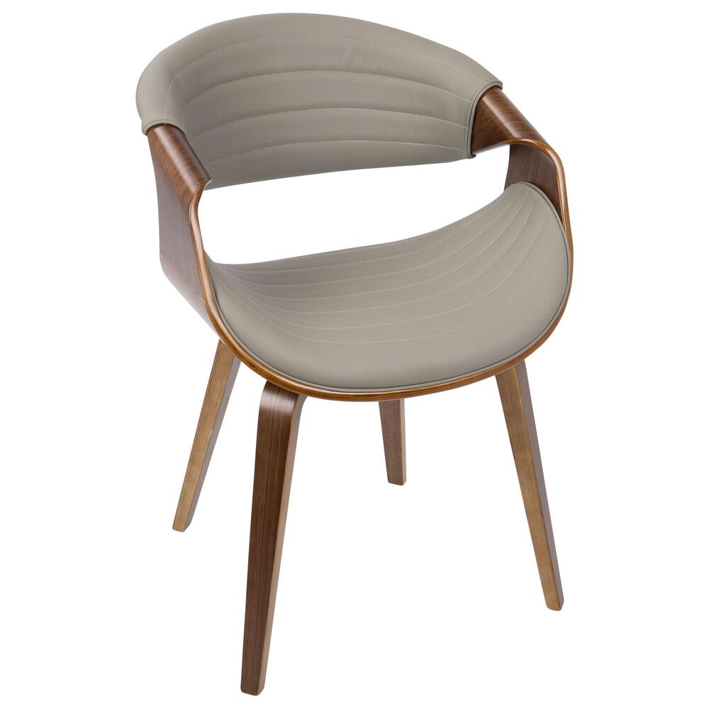 Lumisource Curvo Dining Chair in Grey/Walnut, , large