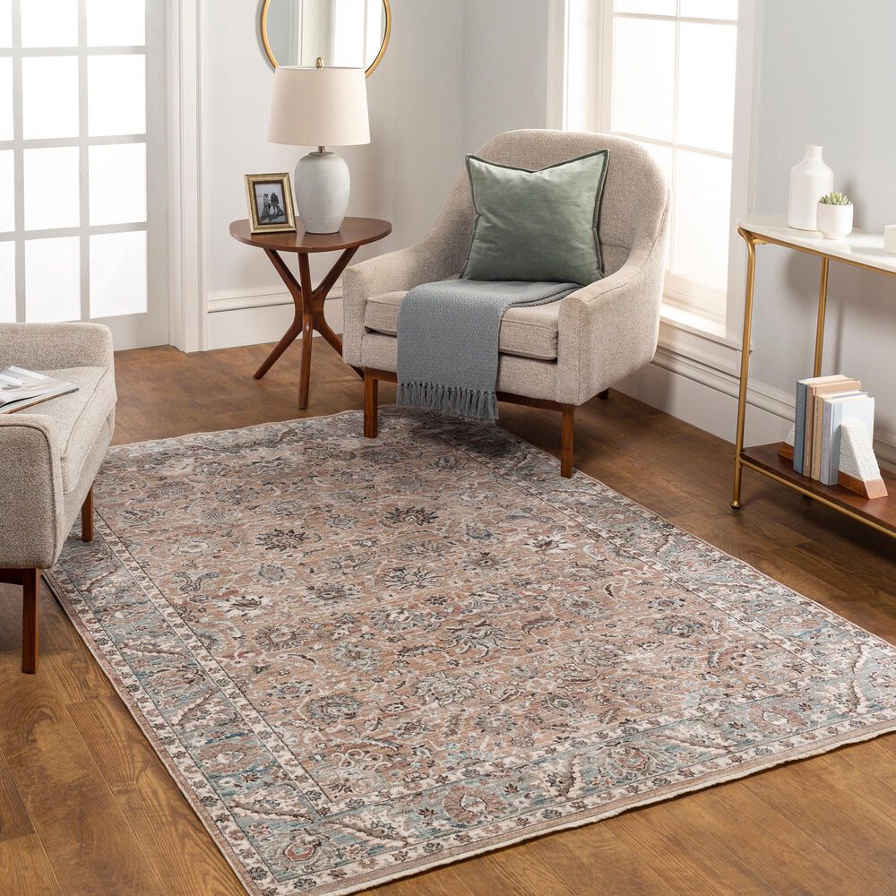 Surya Carlisle Oriental 5&#39;3&quot; x 7&#39;9&quot; Mauve, Pale Blue, Ivory, Light Gray, Brick Red, Dusty Sage and Medium Brown Area Rug, , large