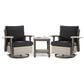 Sunwell Garden 3-Piece Patio Chat Set in Black, , large