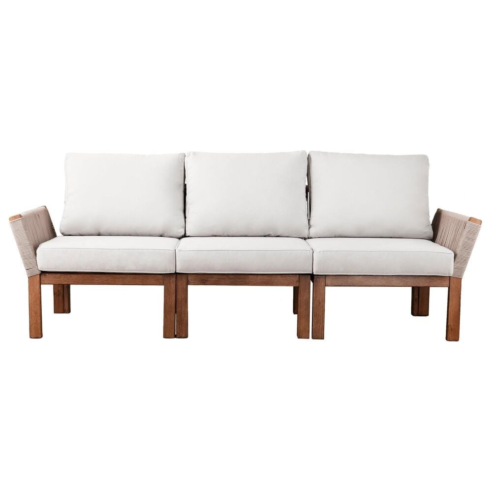 Southern Enterprises Brendina 4-Piece Conversation Set in Oiled Acacia and Natural, , large