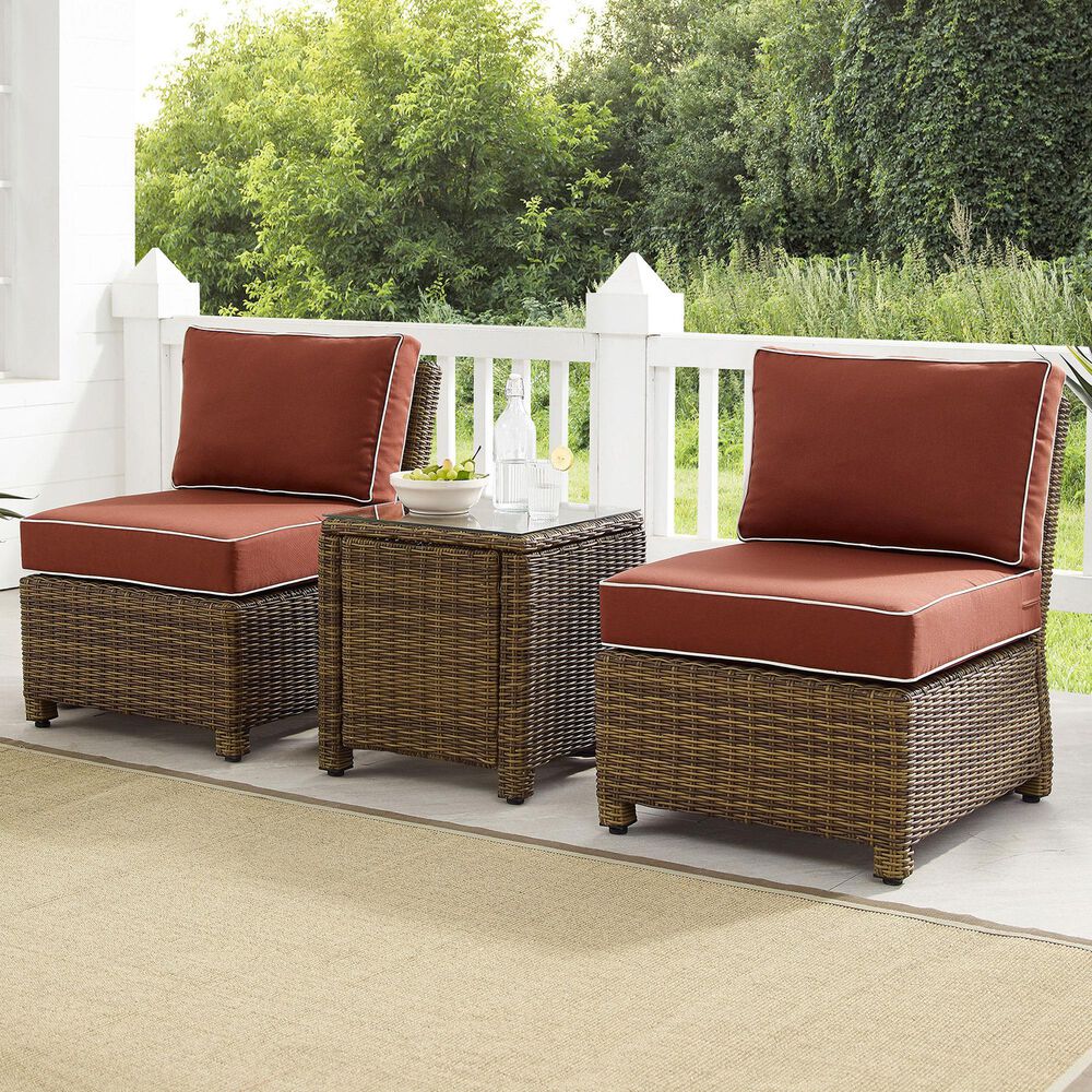 Crosley Furniture Bradenton 3-Piece Patio Chair Set in Sangria, , large