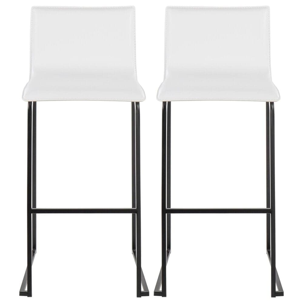 Lumisource Mara Barstool with White Cushion in Black &#40;Set of 2&#41;, , large