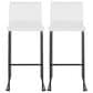Lumisource Mara Barstool with White Cushion in Black (Set of 2), , large
