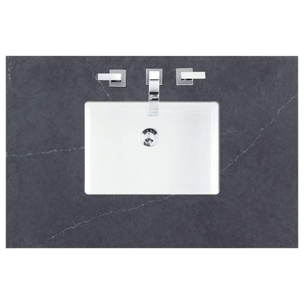 James Martin Vanities Lorelai 36&quot; Single Vanity in Black Onyx with 3 cm Charcoal Soapstone Quartz Top, , large