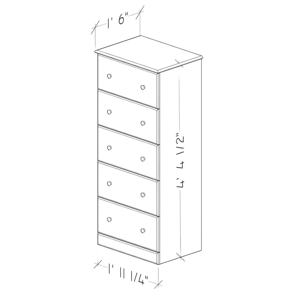 Lemoore Essential 23&quot; 5-Drawer Chest in Rockport White, , large