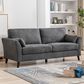 HOMLUX 77"W Fabric Sofa with Pocket Coil Seating, Solid Wood Legs in Grey, , large