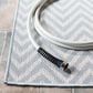Safavieh Martha Stewart Cyprus Chevron 5"5" x 7"7" Grey and Cream Area Rug, , large