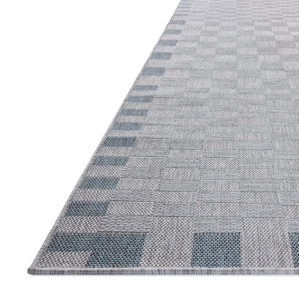 Amber Lewis x Loloi Topanga 3&#39;11&quot; x 5&#39;11&quot; Silver and Blue Indoor/Outdoor Area Rug, , large
