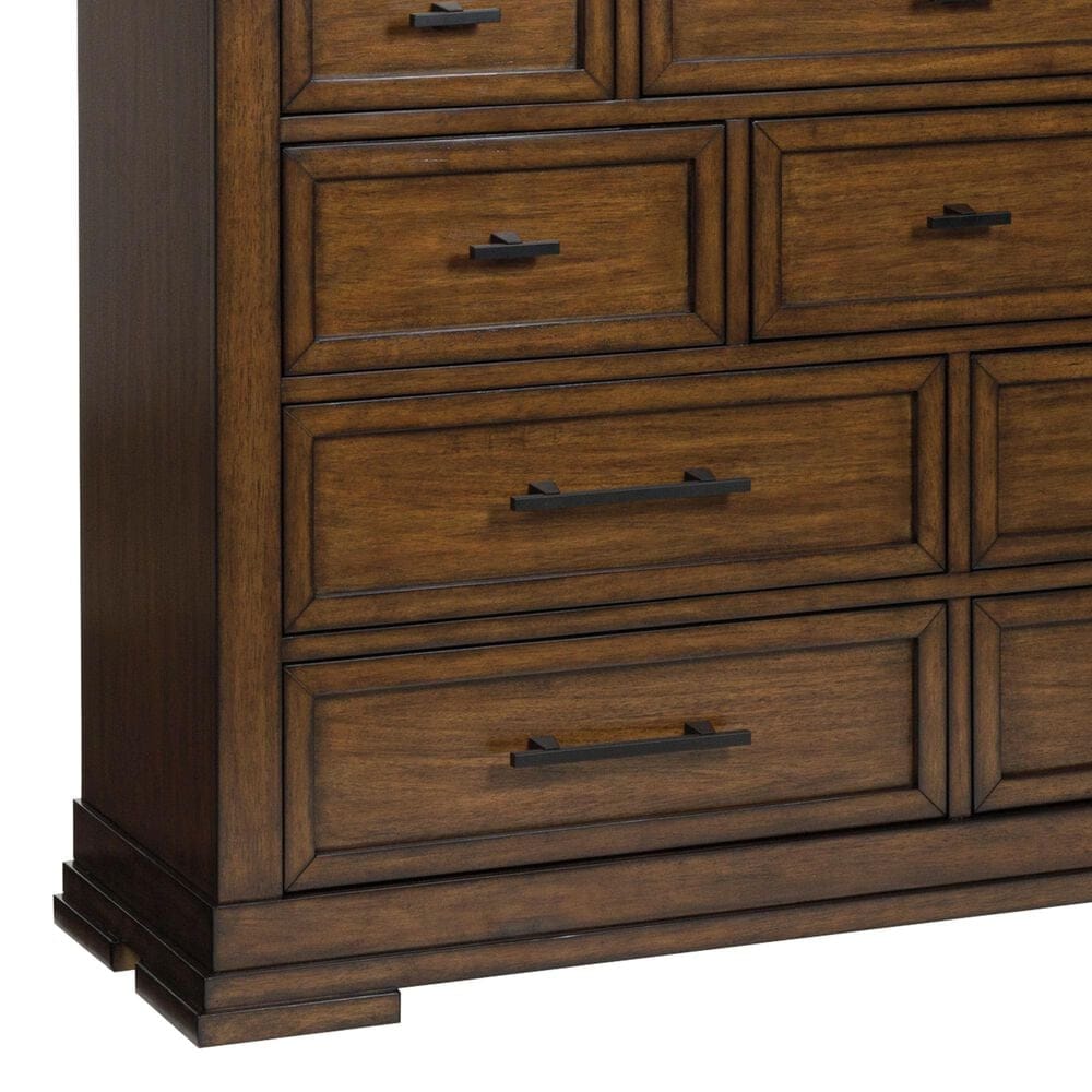 Ashley Taffenbrook 10-Drawer Dresser and Mirror in Medium Brown, , large