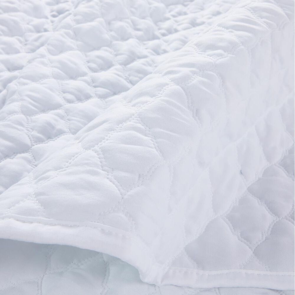 Jiangsu Royal Home Diamond Stitch Quilt 3pc-White-F/Q, , large