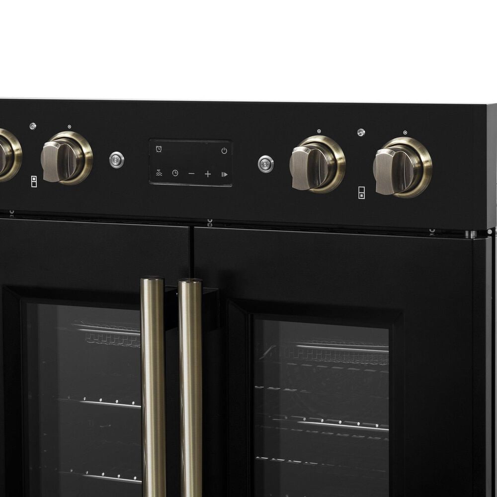 Forno Asti 30" Double Electric Wall Oven with Upper French Door in Black, , large