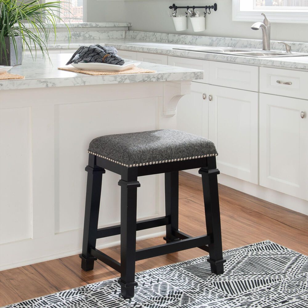 Linon Home Decor Kennedy Counter Stool in Black, , large