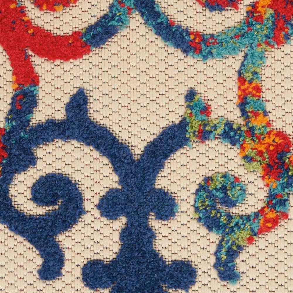Nourison Aloha Damask 2&#39;3&quot; x 10&#39; Multicolor Indoor/Outdoor Runner, , large