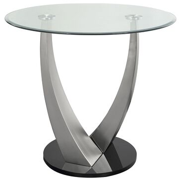 Furniture of America Tobias Counter Height Table in Silver and Black - Table Only, , large