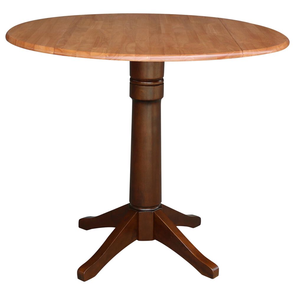 International Concepts 42" Modern Farmhouse Drop Leaf Dining Table in Cinnamon/Espresso/Dark Wood , , large