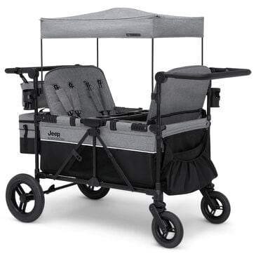 Delta Jeep Wrangler Deluxe 4-Seater Stroller Wagon in Grey Shadow, , large