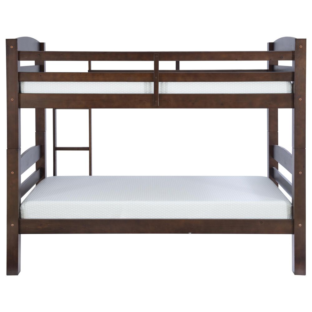 Linon Home Decor Levi Twin Over Twin Bunk Bed in Espresso, , large