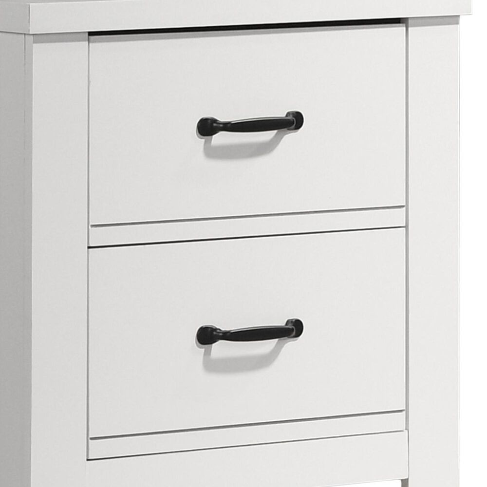HOMLUX 2-Drawer Nightstand in White, , large
