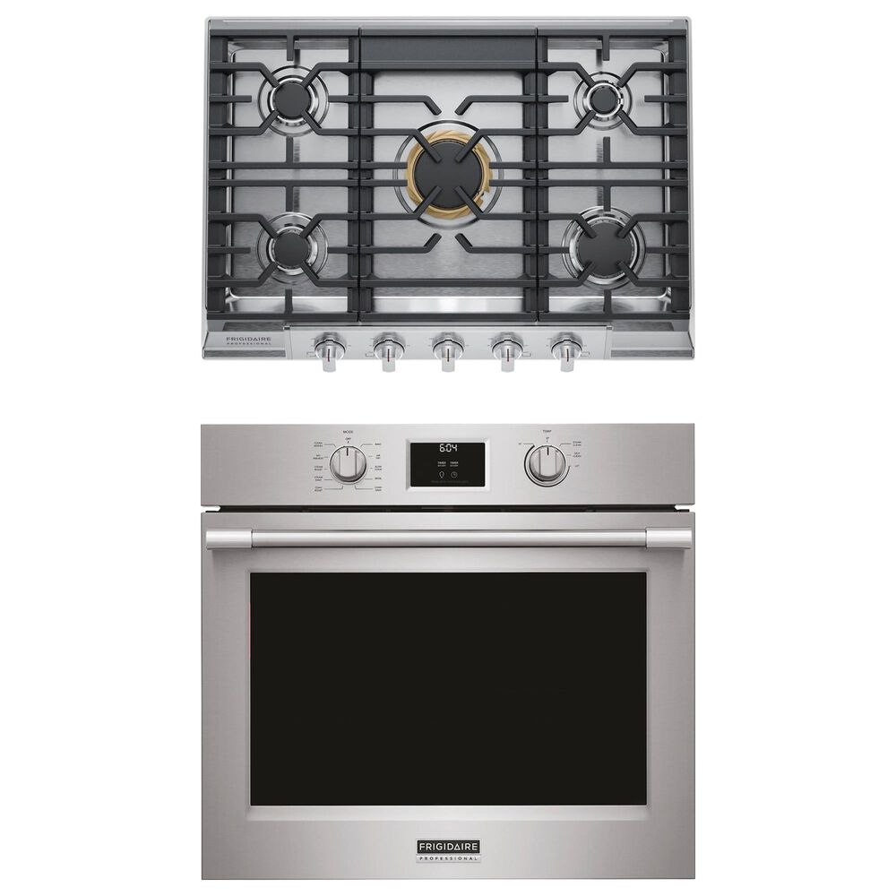 Frigidaire Professional Professional 2-Piece Kitchen Package with 30" Single Wall Oven and 30" Gas Cooktop in Stainless Steel, , large