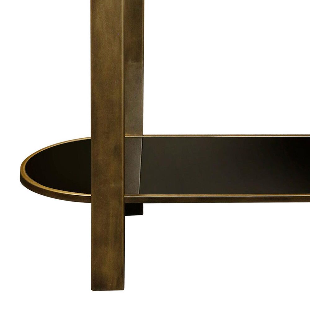 Flair Industries Oval Console Table in Black and Gold, , large
