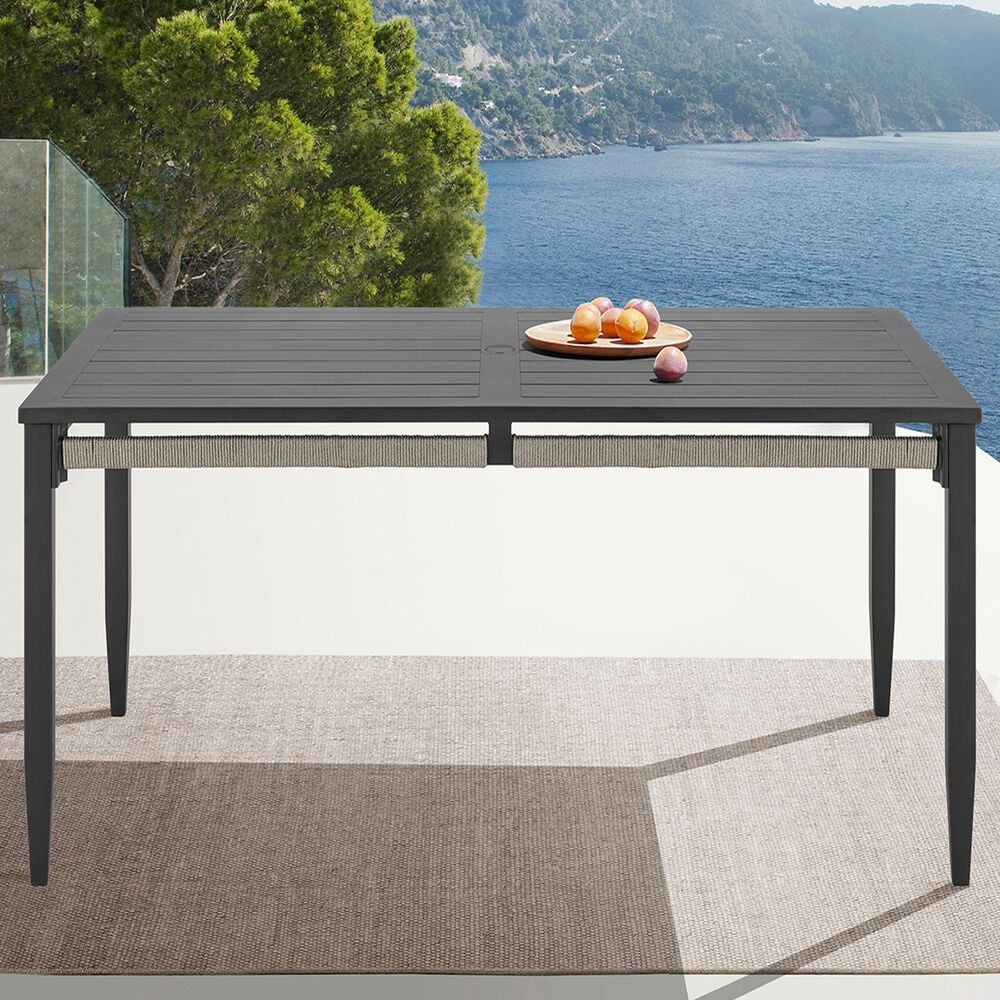 Blue River Zella Outdoor Rectangular Dining Table in Charcoal and Light Gray - Table Only, , large