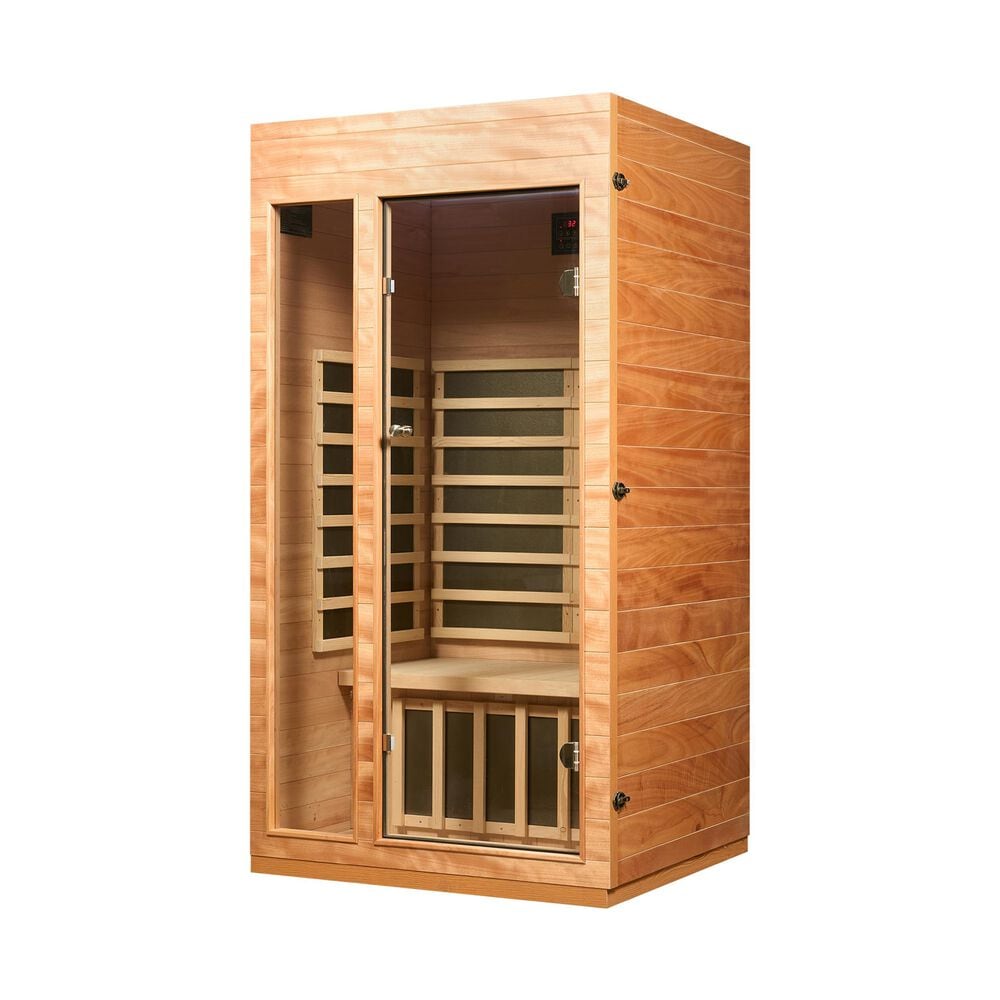 EZlife 1 Person (Compact) Low EMF FAR Infrared Sauna in Okoume + Hemlock, , large