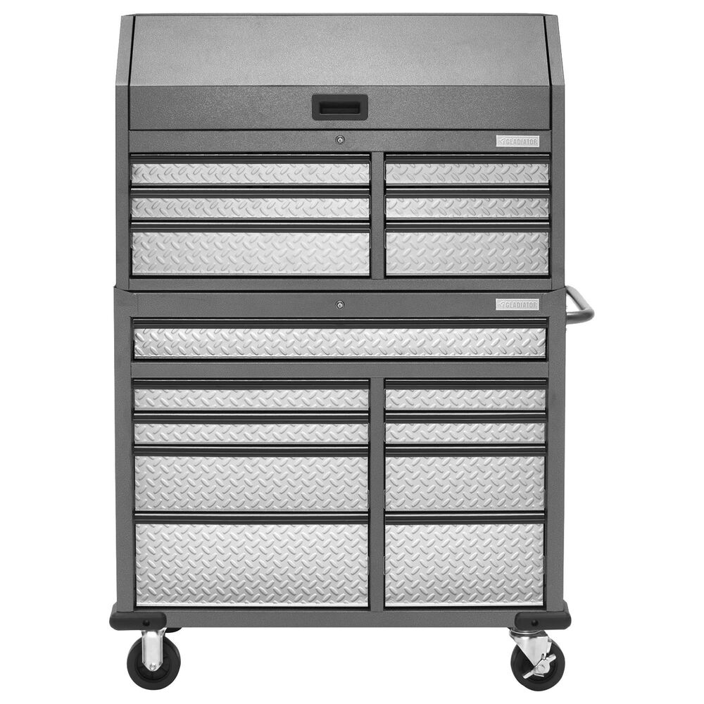 Gladiator 41&quot; 15-Drawer Mobile Tool Chest Combo in Hammered Granite, , large