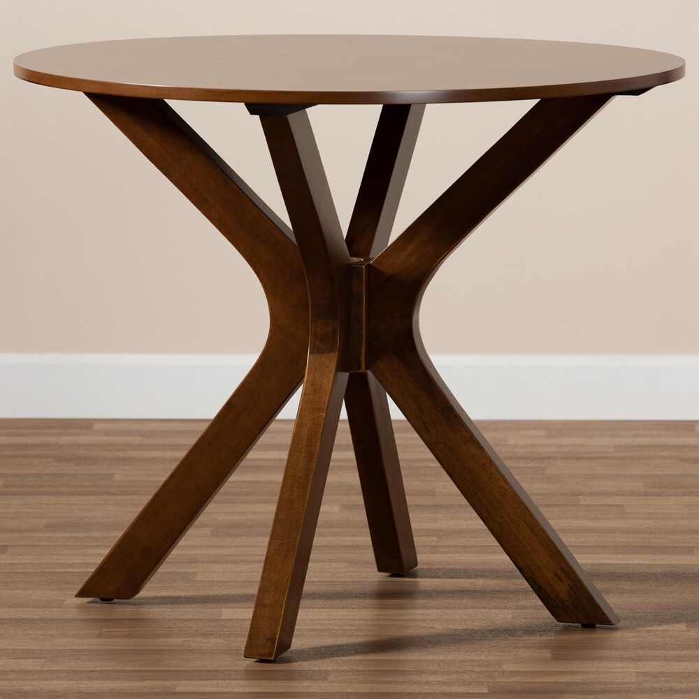 Baxton Studio Kenji 34" Dining Table in Walnut Brown - Table Only, , large