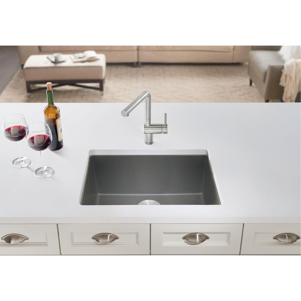 Blanco Precis 24&quot; Single Bowl Kitchen Sink in Cinder, , large