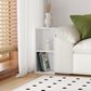 HOMLUX 2-Tier Space Saving Storage Bookcase with Adjustable Shelf in White, , large
