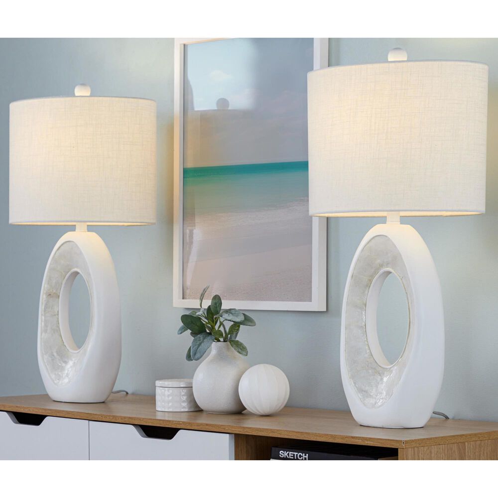LumiSource Pearl Table Lamp in Matte White (Set of 2), , large