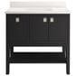 Kohler Seagrove 36" Single Bathroom Vanity in Ferrous Grey with 3 cm White Quartz Top and Rectangular Sink, , large