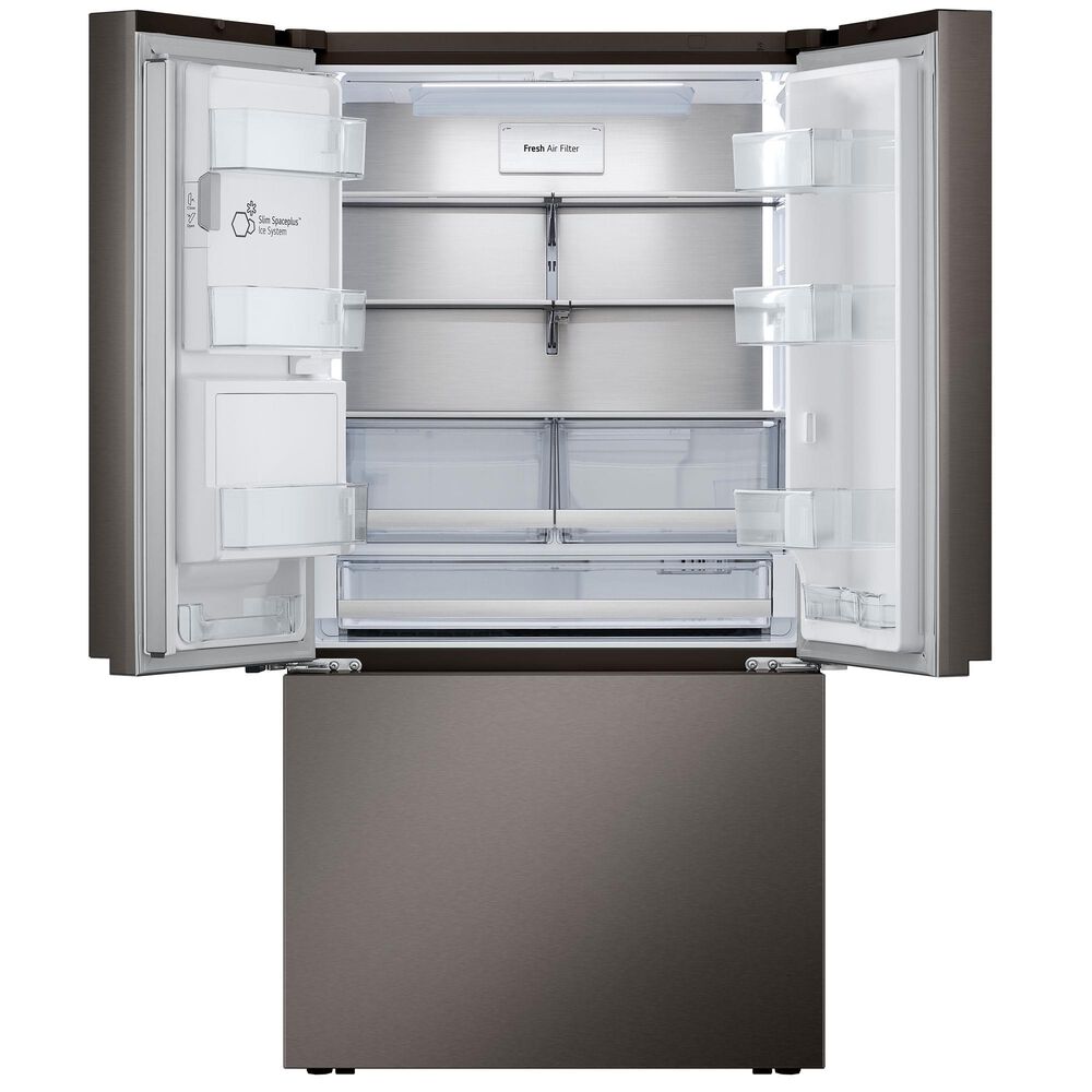 LG 26 cu. Ft 3 Door French Door, Counter Depth with Ice and Water In Printproof Black Stainless Steel, , large
