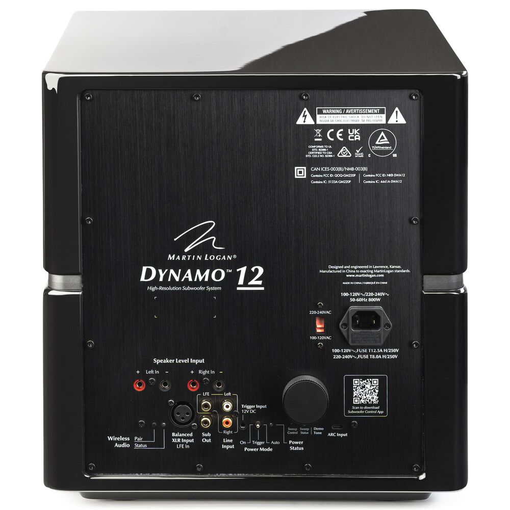 Martin Logan Dynamo 12&quot; Wireless Subwoofer in Gloss Black, , large