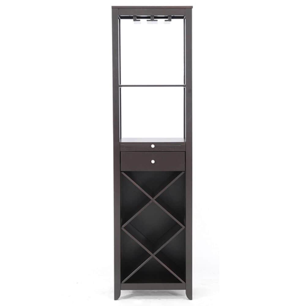 Baxton Studio Austin Wine Tower in Dark Brown, , large