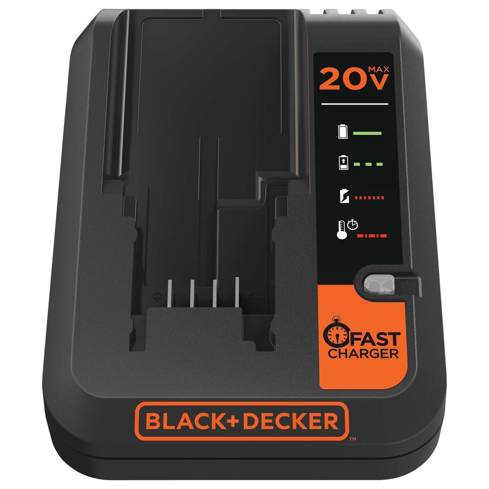Black &amp; Decker 20V Max 2 Amp Battery Charger in Black and Orange, , large