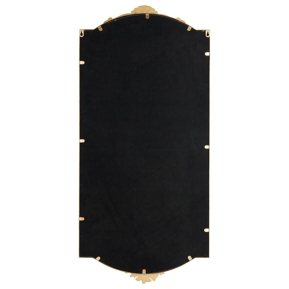 Maple and Jade Metal Floral Embellishments Wall Mirror in Gold, , large