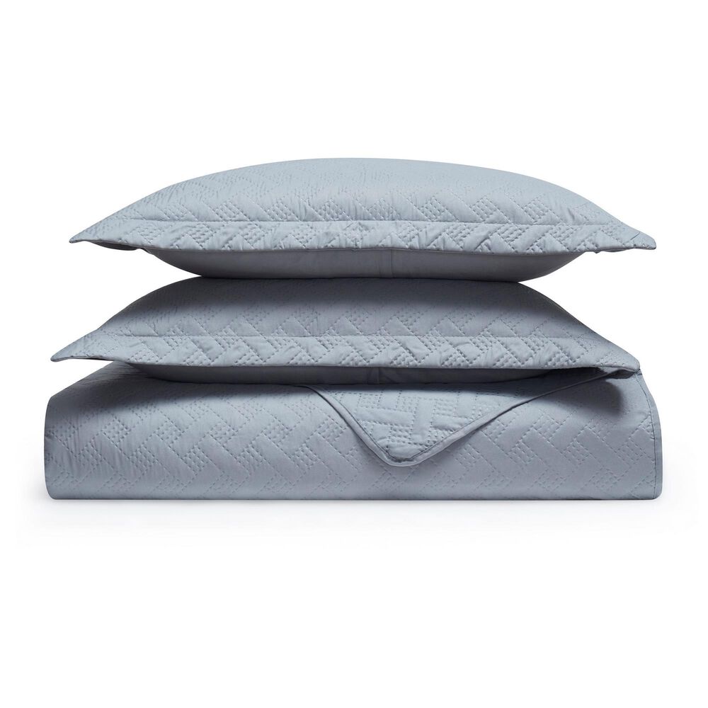Trade Linker 2-Piece Twin Basket Pinsonic Quilt Set in Silver, , large