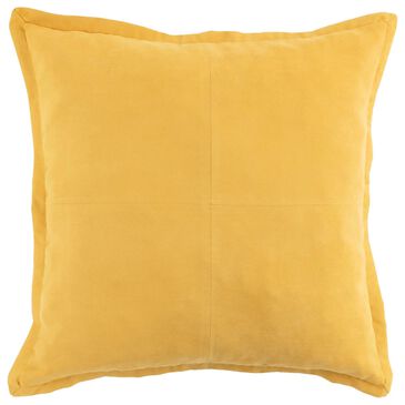 Triangle Home Fashions Faux Suede 20" x 20" Throw Pillow in Yellow, , large