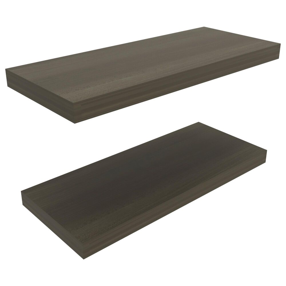 Hearth and Haven Ecco32" Floating Wall Shelf with Space-Saving Design in Olive (Set of 2), , large