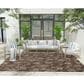 Nourison Garden Oasis Floral Mocha 8" x 10" Indoor/Outdoor Area Rug, , large