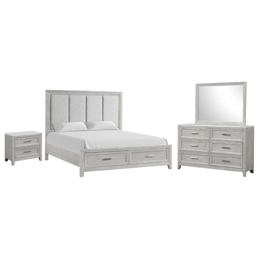 New Heritage Design Fiona 4-Piece Queen Bedroom Set in Mist Gray, , large