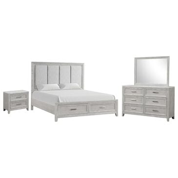 New Heritage Design Fiona 4-Piece Queen Bedroom Set in Mist Gray, , large