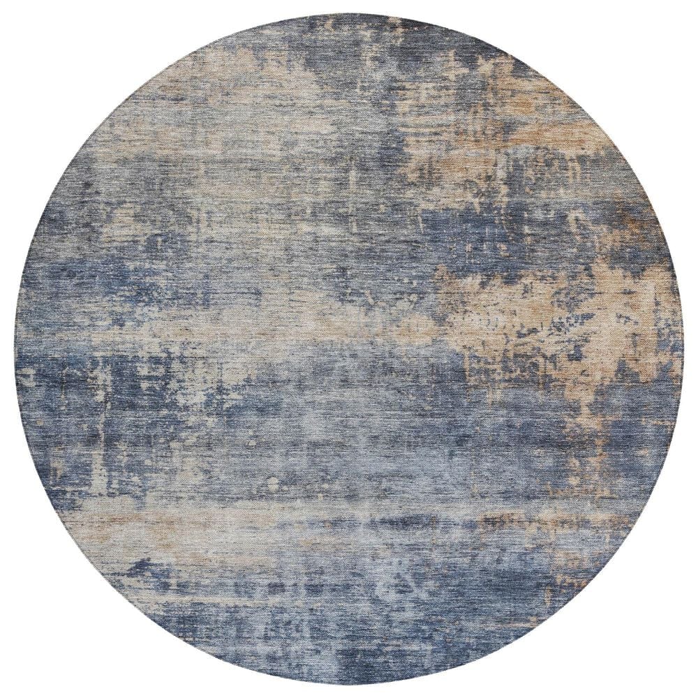 Dalyn Rug Company Nouveau NV25 8" Round Denim Indoor/Outdoor Area Rug, , large