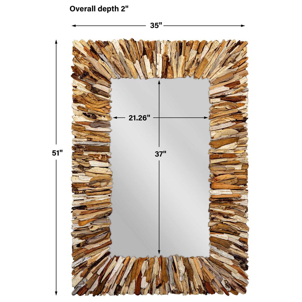 Uttermost Teak Branch Mirror in Natural Teak, , large